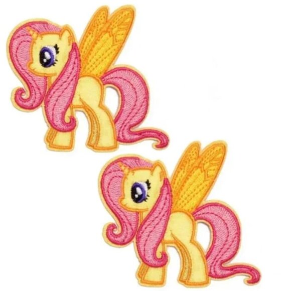 (2-PACK) LITTLE PONY IRON ON PATCH MY LITTLE YELLOW PONY CLOTHING EMBROIDERY APP - Picture 1 of 4